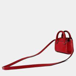 Pre Owned Chloe Red Leather Edith Nano Bag