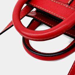 Pre Owned Chloe Red Leather Edith Nano Bag