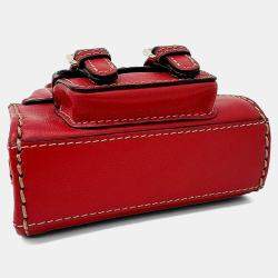 Pre Owned Chloe Red Leather Edith Nano Bag