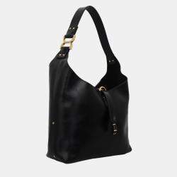 Pre Owned Chloe Black Calf Leather Marcie Small Hobo Bag