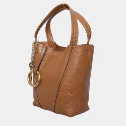 Pre Owned Chloe Small Brown Calf Leather Spin Tote