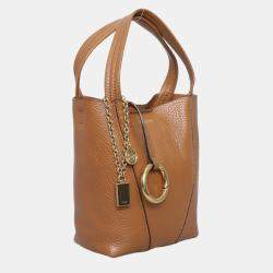 Pre Owned Chloe Small Brown Calf Leather Spin Tote