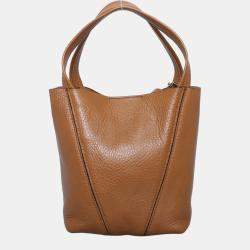 Pre Owned Chloe Small Brown Calf Leather Spin Tote