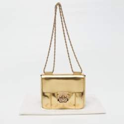 Pre Owned Chloe Elsie Small Gold Leather Shoulder Bag