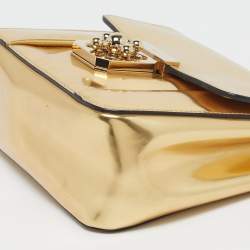 Pre Owned Chloe Elsie Small Gold Leather Shoulder Bag