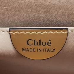 Pre Owned Chloe Elsie Small Gold Leather Shoulder Bag