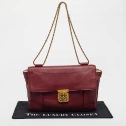 مملوكة مسبقًا حقيبة كتف كلوي إلسي جلد أحمر كبيرة