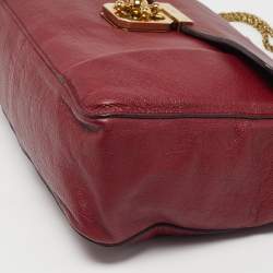 مملوكة مسبقًا حقيبة كتف كلوي إلسي جلد أحمر كبيرة