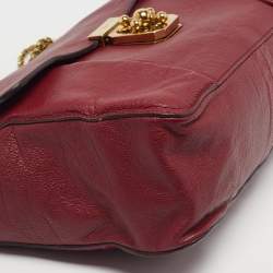 مملوكة مسبقًا حقيبة كتف كلوي إلسي جلد أحمر كبيرة