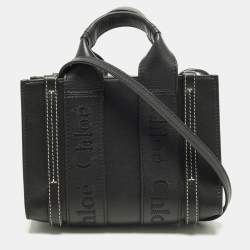 مملوكة مسبقًا Chloe Woody Mini Black Leather Tote