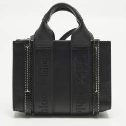 مملوكة مسبقًا Chloe Woody Mini Black Leather Tote