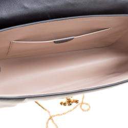 Pre Owned Chloe Black Leather Medium Elsie Ring Embellished Shoulder Bag