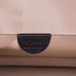 Pre Owned Chloe Black Leather Medium Elsie Ring Embellished Shoulder Bag
