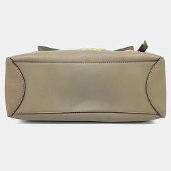 Pre Owned Chloe Beige Grey Leather Payday Small