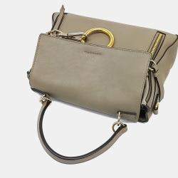 Pre Owned Chloe Beige Grey Leather Payday Small