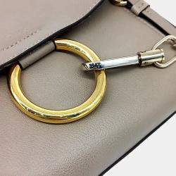 Pre Owned Chloe Beige Grey Leather Payday Small