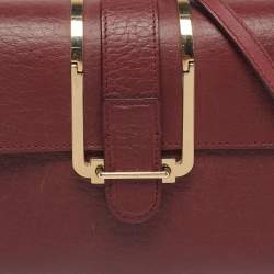 مملوكة مسبقًا Chloé Bronte Burgundy Leather Crossbody Bag