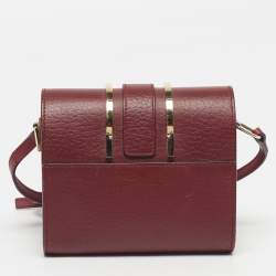مملوكة مسبقًا Chloé Bronte Burgundy Leather Crossbody Bag