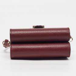 مملوكة مسبقًا Chloé Bronte Burgundy Leather Crossbody Bag