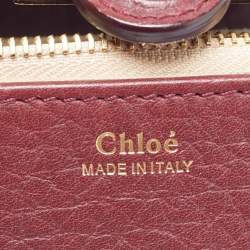 مملوكة مسبقًا Chloé Bronte Burgundy Leather Crossbody Bag