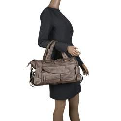 Pre Owned Chloe Metallic Beige Leather Tote