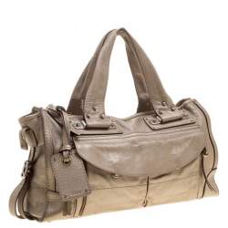 Pre Owned Chloe Metallic Beige Leather Tote