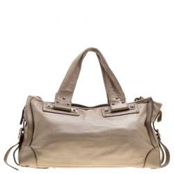 Pre Owned Chloe Metallic Beige Leather Tote