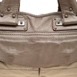 Pre Owned Chloe Metallic Beige Leather Tote
