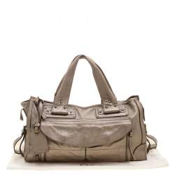 Pre Owned Chloe Metallic Beige Leather Tote