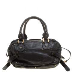 Pre Owned Chloe Black Leather Medium Paddington Satchel