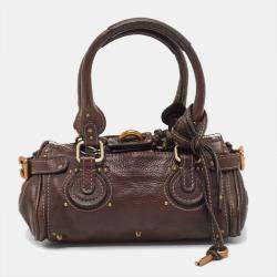 Pre Owned Chloe Dark Brown Leather Mini Paddington Satchel