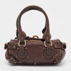 Pre Owned Chloe Dark Brown Leather Mini Paddington Satchel