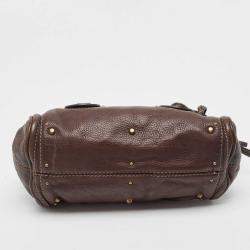 Pre Owned Chloe Dark Brown Leather Mini Paddington Satchel