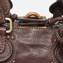 Pre Owned Chloe Dark Brown Leather Mini Paddington Satchel