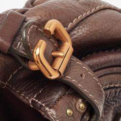 Pre Owned Chloe Dark Brown Leather Mini Paddington Satchel