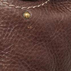 Pre Owned Chloe Dark Brown Leather Mini Paddington Satchel