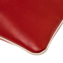 Pre Owned Chloe Red/Beige Leather Bow Clutch 