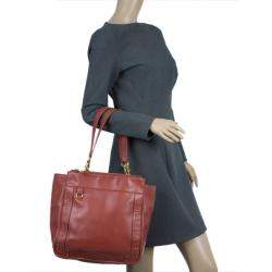 Pre Owned Chloe Red Leather Shopping Tote
