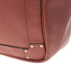 Pre Owned Chloe Red Leather Shopping Tote