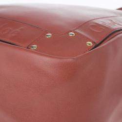 Pre Owned Chloe Red Leather Shopping Tote