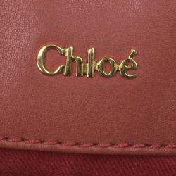 Pre Owned Chloe Red Leather Shopping Tote
