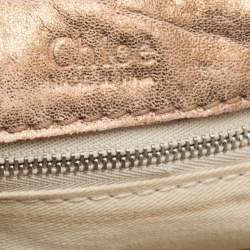 Pre Owned Chloe Gold Textured Leather Paddington Satchel