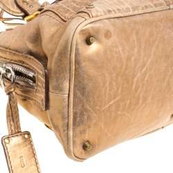Pre Owned Chloe Gold Textured Leather Paddington Satchel