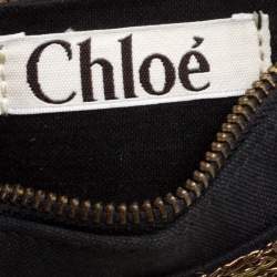 Chloe Black Canvas Embellished Crescent Hobo