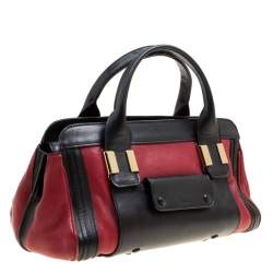 Pre Owned Chloe Black/Red Leather Small Alice Satchel