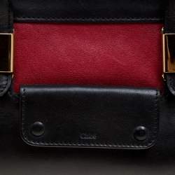 Pre Owned Chloe Black/Red Leather Small Alice Satchel