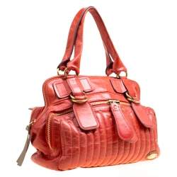 Pre Owned Chloe Red Leather Satchel