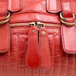 Pre Owned Chloe Red Leather Satchel