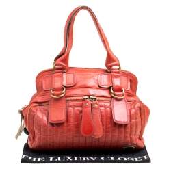 Pre Owned Chloe Red Leather Satchel