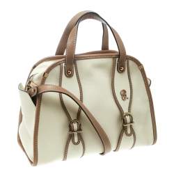 Pre Owned Chloe Beige/Brown Leather Susan Top Handle Bag